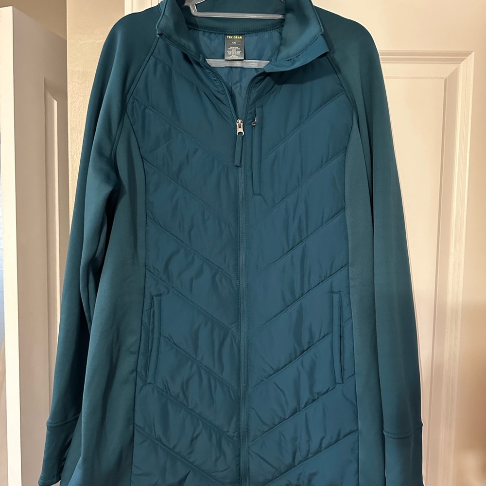 tek gear teal quilted hybrid jacket